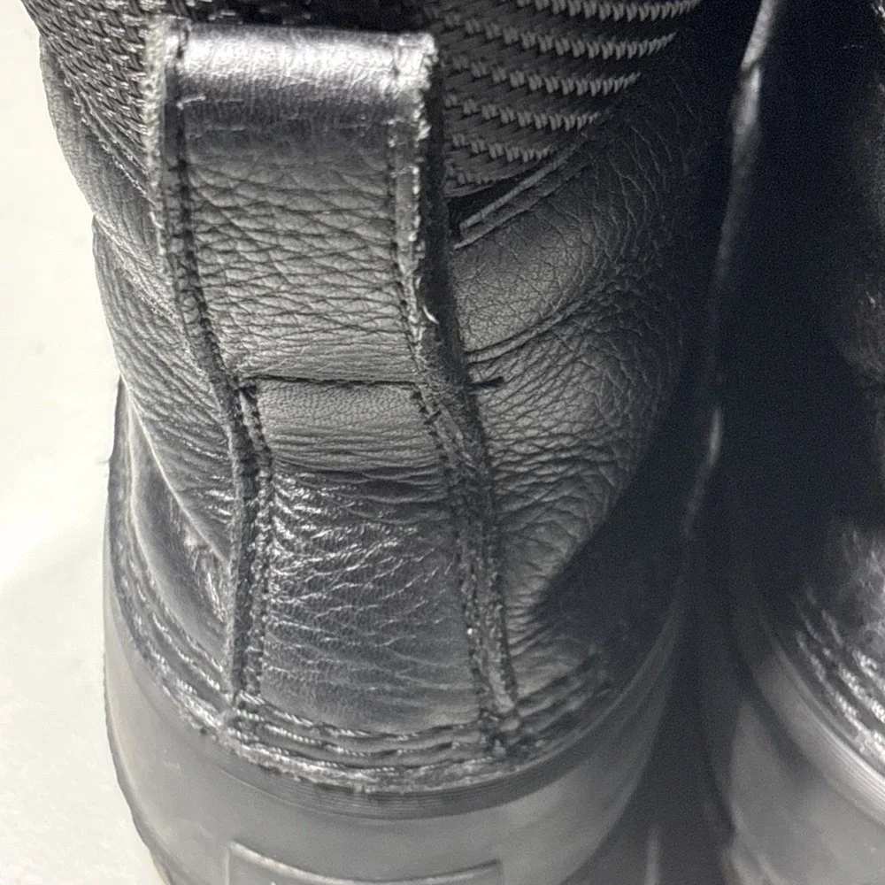 Sorel Cheyanne II Duck Boots Mens 9 Black Leather Waterproof Winter NM3498-010